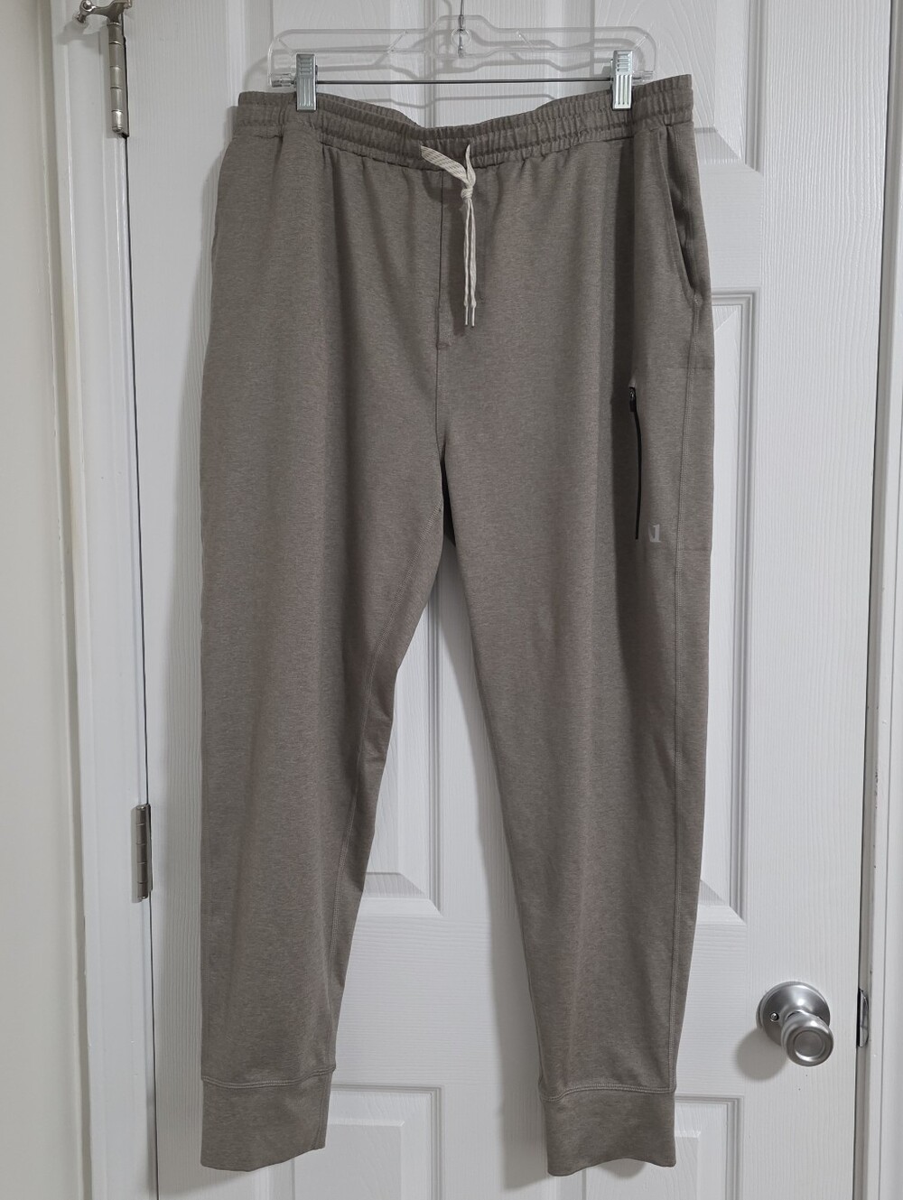 Vuori Sunday Performance Jogger Mens XXL "Mocha Heather" Drawstring Zip Pockets